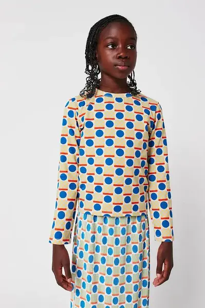 Detská bavlnená košeľa s dlhým rukávom Bobo Choses Geometric Scacs