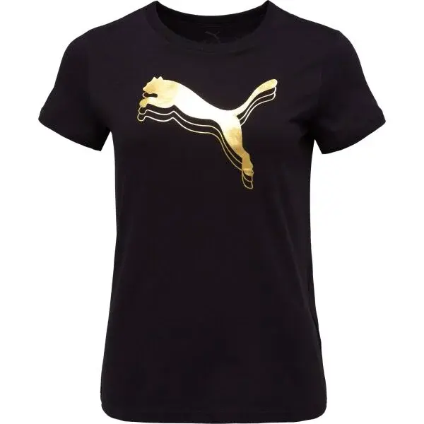 Puma ESSENTIALS METALLIC TEE Dámske tričko, čierna, veľkosť