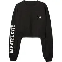 GAP DROP SHOULDER SUPER CROP Dámska mikina, čierna, veľkosť