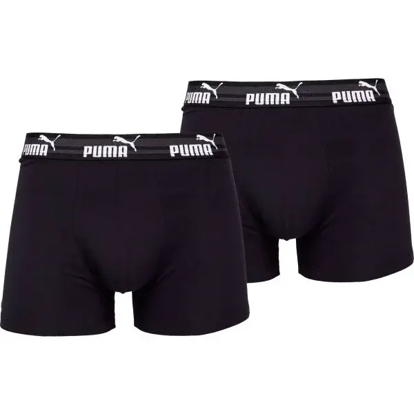 Puma ELEMENTS MEN BOLD LOGO BOXERS 2P Pánske boxerky, čierna, veľkosť