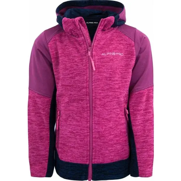 ALPINE PRO LERFO Dievčenská outdoorová mikina, ružová, veľkosť 116-122