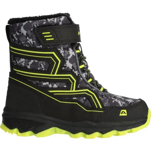 ALPINE PRO GATO Detská zimná obuv, čierna, veľkosť