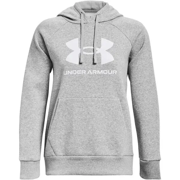 Under Armour RIVAL FLEECE BIG LOGO Dámska mikina, sivá, veľkosť L