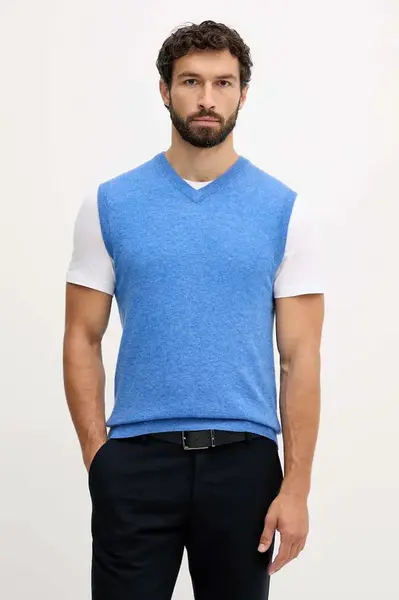 Vlněná vesta United Colors of Benetton černá barva, 1002U400L