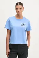Tričko Fjallraven Fjällblomster modrá barva, F14600213