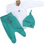 Z&Z 3-dílná soupravička body, polodupačky s provázkem a čepička vel.  62