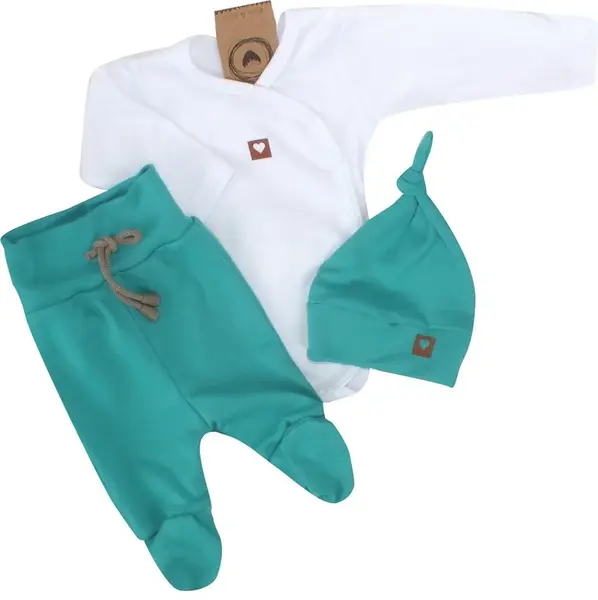 Z&Z 3-dílná soupravička body, polodupačky s provázkem a čepička vel.  62