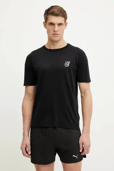 Běžecké tričko Compressport Performance černá barva, ATSM4920
