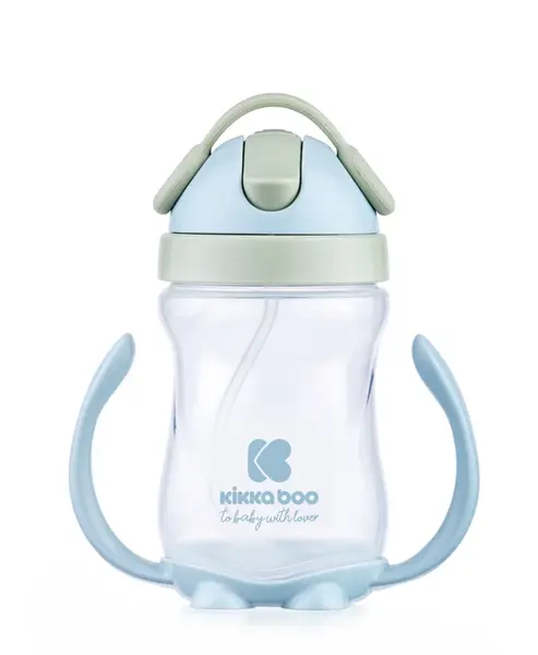 KikkaBoo Hrnek se silikonovým brčkem 12m+ 300 ml