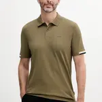 Bavlněné polo tričko BOSS zelená barva