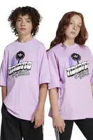 Dětské bavlněné tričko adidas Originals fialová barva, s potiskem, JD0372
