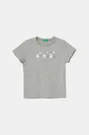 Dětské bavlněné tričko United Colors of Benetton šedá barva, 3I1XC10MZ