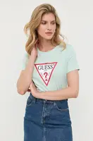 Bavlněné tričko Guess zelená barva, W1YI1B I3Z14