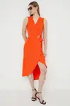 Šaty Morgan ROAN oranžová barva, midi, ROAN