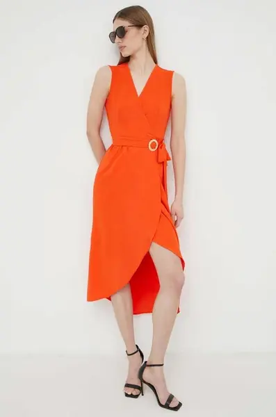 Šaty Morgan ROAN oranžová barva, midi, ROAN
