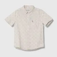 Dětská bavlněná košile Abercrombie & Fitch béžová barva