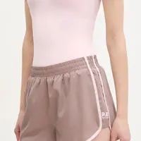 Tréninkové šortky P.E Nation Preset hnědá barva, s aplikací, high waist, 243S252