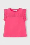 Dětské bavlněné tričko Mayoral růžová barva, 3020