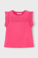 Dětské bavlněné tričko Mayoral růžová barva, 3020
