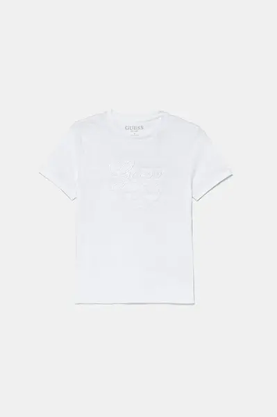 Dětské bavlněné tričko Guess bílá barva, s aplikací, L5RI19 KCM20