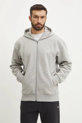 Mikina adidas ALL SZN pánská, šedá barva, s kapucí, melanžová, IY4159
