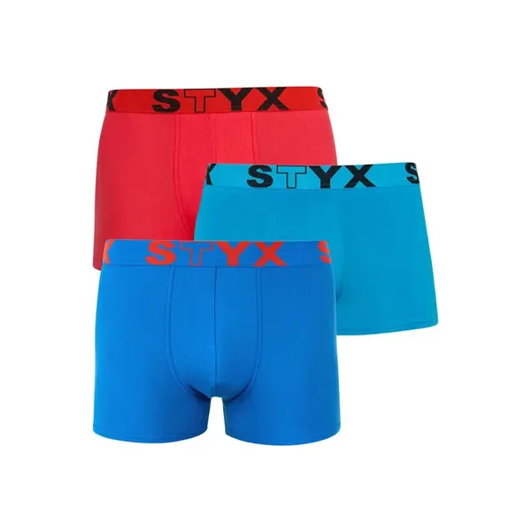 Styx 3PACK pánské boxerky sportovní guma vícebarevné (G9676964) L