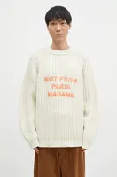 Vlněný svetr Drôle de Monsieur La Maille TressEe Slogan