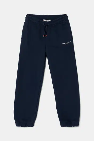 Dětské tepláky Tommy Hilfiger tmavomodrá barva, hladké, KS0KS00596