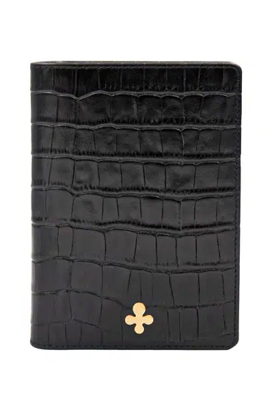 Kožené pouzdro na pas Lilou černá barva, PASS/BLACRO/PO