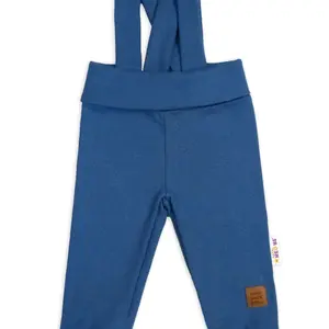 Baby Nellys Rostoucí legíny se šlemi, žebrované s širokým pásem  - modré