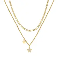 S'Agapõ Dvojitý pozlátený náhrdelník s príveskami Aurora SAR25