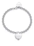 S'Agapõ Slušivý oceľový náramok so srdiečkom Be My Always SBM79