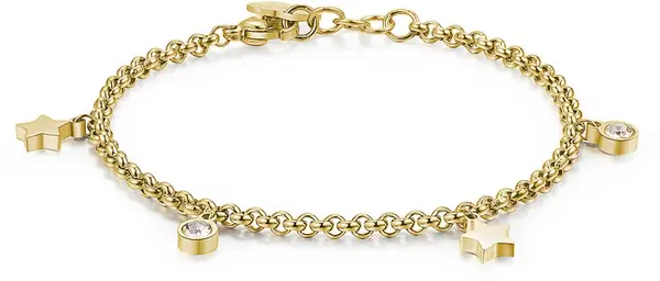 S'Agapõ Oceľový náramok s kryštálmi a hviezdičkami Luce SCE14