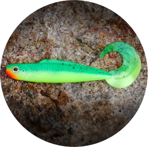 Redbass gumová nástraha twister kixter fluo green rh uv - xxl 200 mm 50,7 g