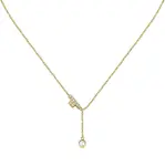 Trussardi Jemný pozlátený náhrdelník s kryštálmi T-Logo TJAXC07