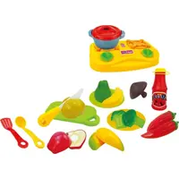 Alltoys Set krájacieho jedla s hrncom na varenie a tanierikmi