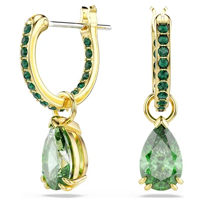 Swarovski Blyštivé pozlacené náušnice 2v1 Attract 5723564