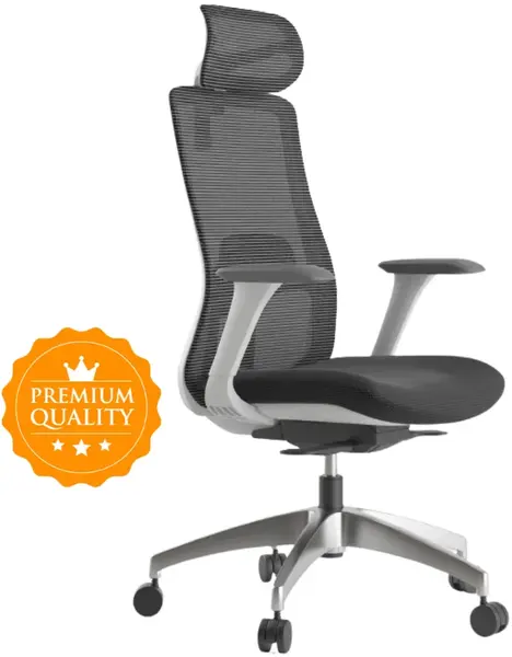 MERCURY Ergonomická kancelářská židle WISDOM, šedý plast, tmavě šedá, sezení 8+ hodin denně