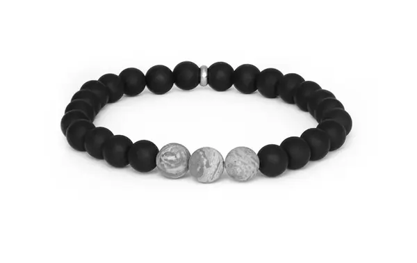 Agato Korálkový náramek z onyxu a jaspisu MINK138/21