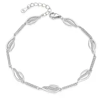 MOISS Elegantní stříbrný náramek se zirkony B0000736