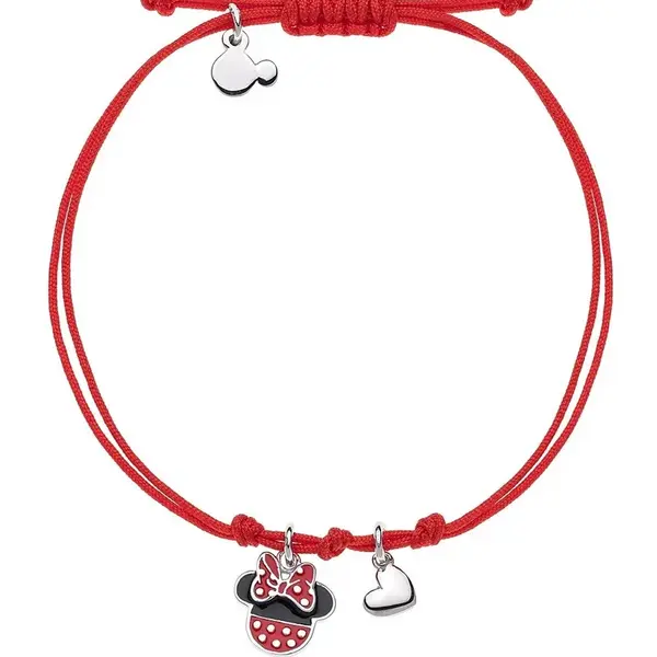 Disney Červený textilní náramek Minnie Mouse BS00012RL