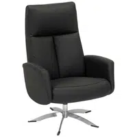 Welnova RELAXAČNÍ KŘESLO, kůže, černá
