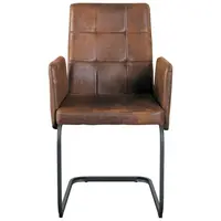 MID.YOU ŽIDLE S PODRUČKAMI, železo, tkaná látka, hnědá