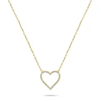 Brilio Silver Něžný pozlacený náhrdelník Srdce se zirkony NCL35Y