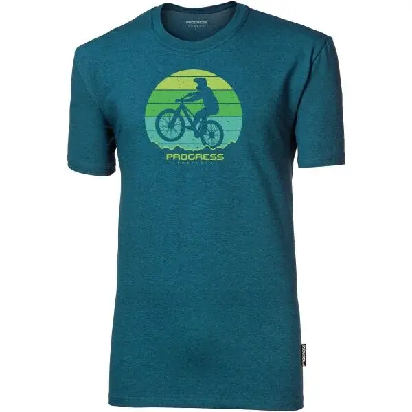 PROGRESS BARBAR BIKER Pánské bambusové triko, modrá, velikost