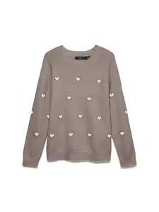 VERO MODA Sveter 'VMDOFFY'  krémová / tmavošedá