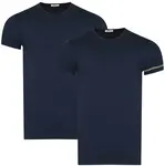 BIKKEMBERGS - pánské tričko 2-pack - námořnická modrá