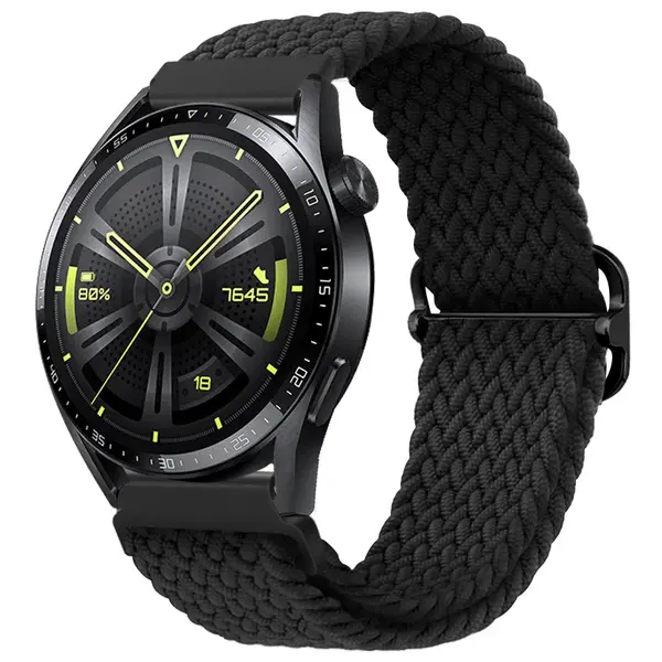 BStrap Elastic Nylon remienok na Garmin Venu 2 Plus, black