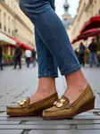 Resti Women's moccasins on a low wedge Mollan
