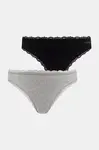 Calvin Klein Underwear  tanga dámské bavlněné s elastanem 2-pack